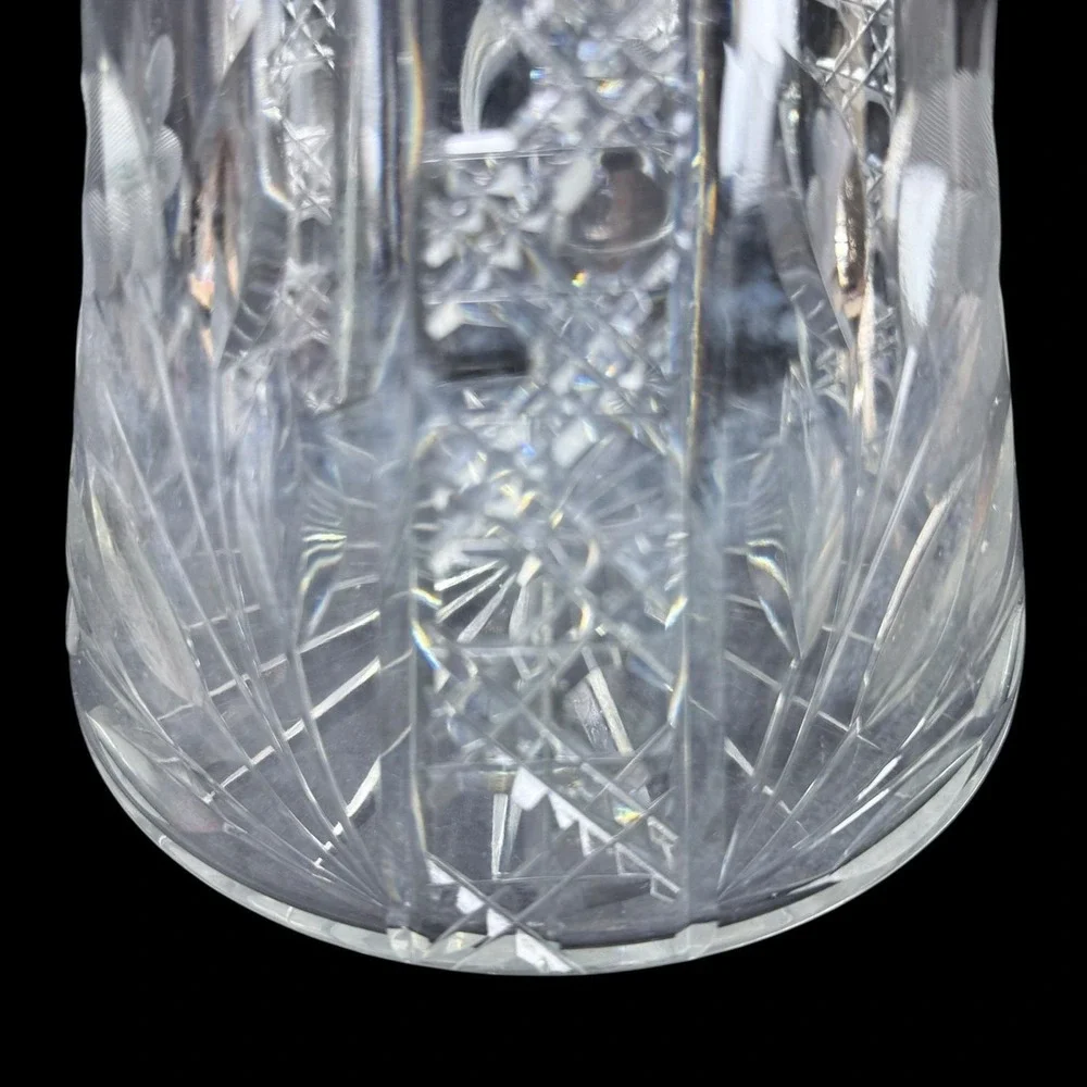American Brilliant‎ Cut Glass Pitcher Floral Flower 10.5